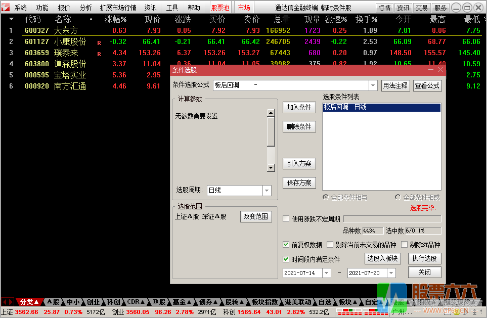 涨停板后回调到位买入（通达信公式 副图 选股 源码）