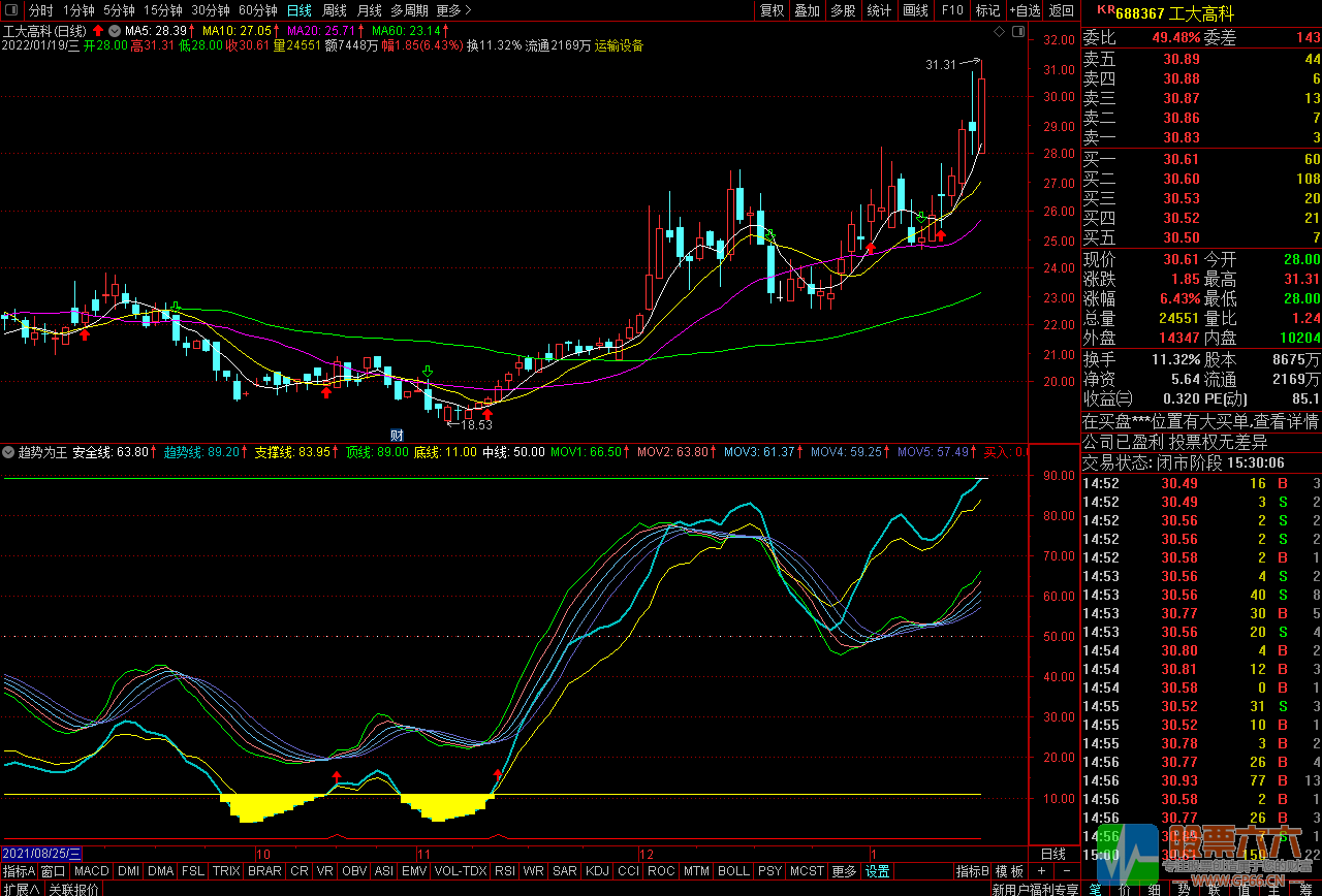 趋势为王 适合低位中长线的通达信公式 副图/选股