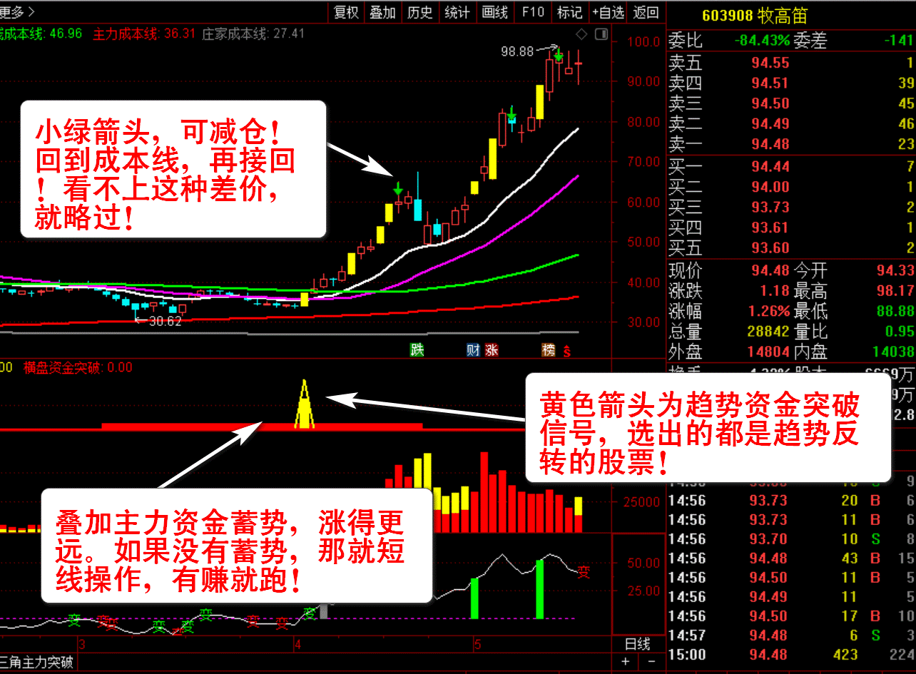 【主力资金突破】套装指标 看清主力动向 跟随主力吃肉 资金趋势选股实