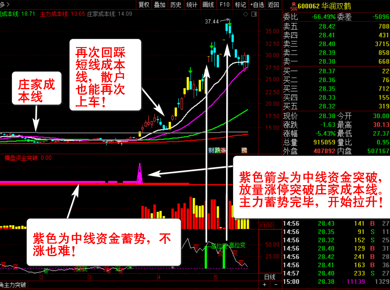 【主力资金突破】套装指标 看清主力动向 跟随主力吃肉 资金趋势选股实