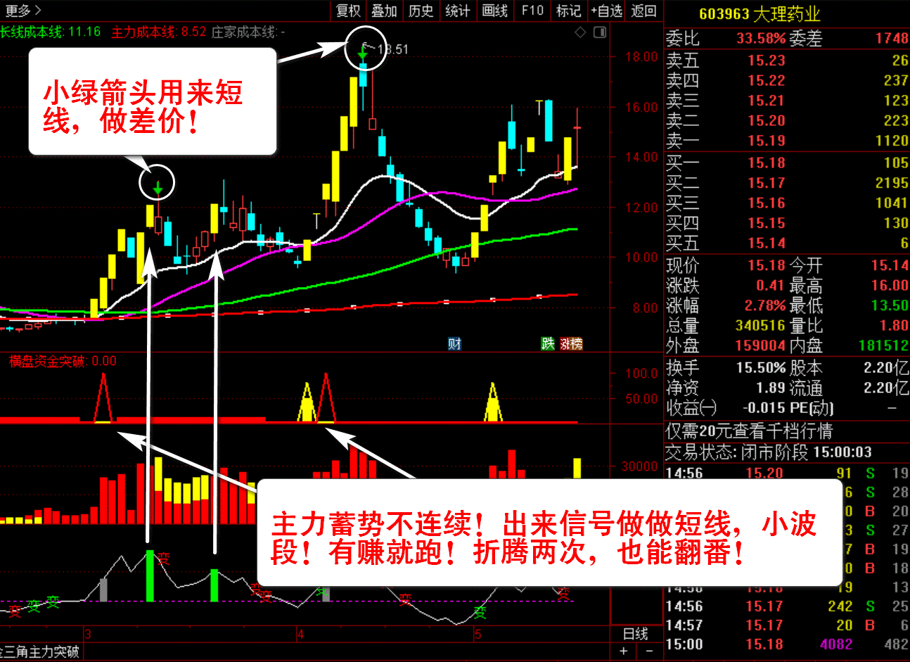 【主力资金突破】套装指标 看清主力动向 跟随主力吃肉 资金趋势选股实