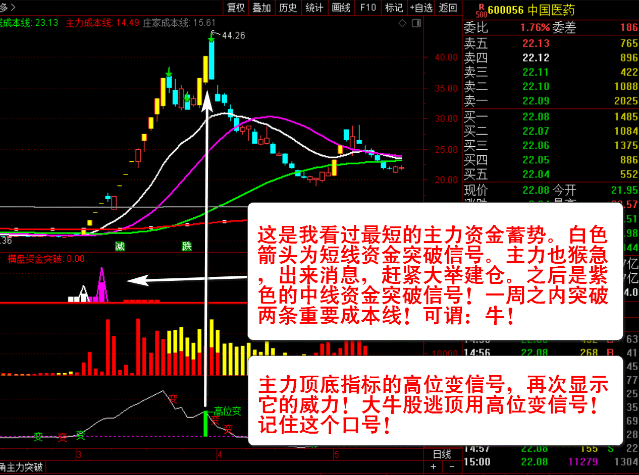 【主力资金突破】套装指标 看清主力动向 跟随主力吃肉 资金趋势选股实