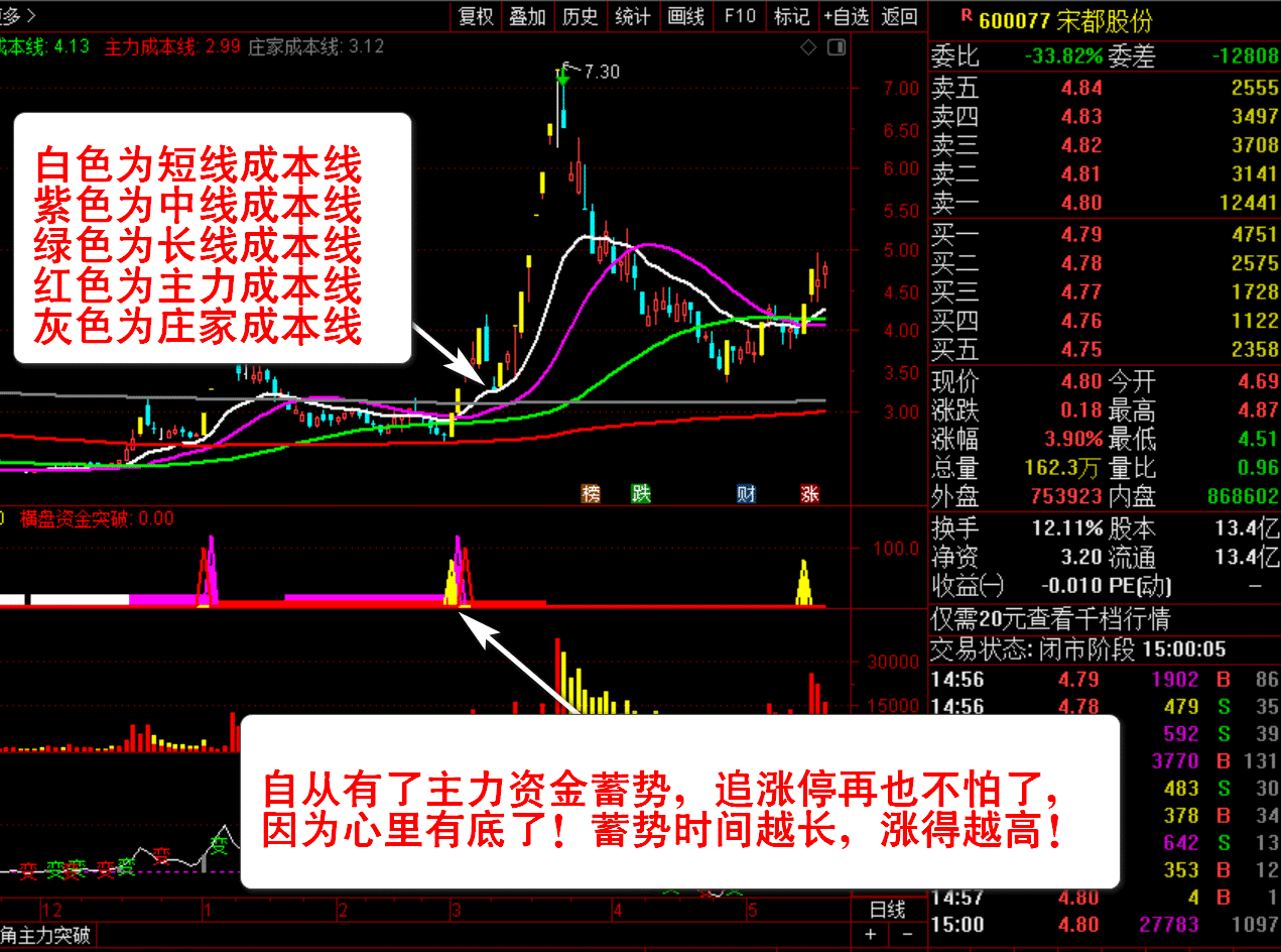 【主力资金突破】套装指标 看清主力动向 跟随主力吃肉 资金趋势选股实