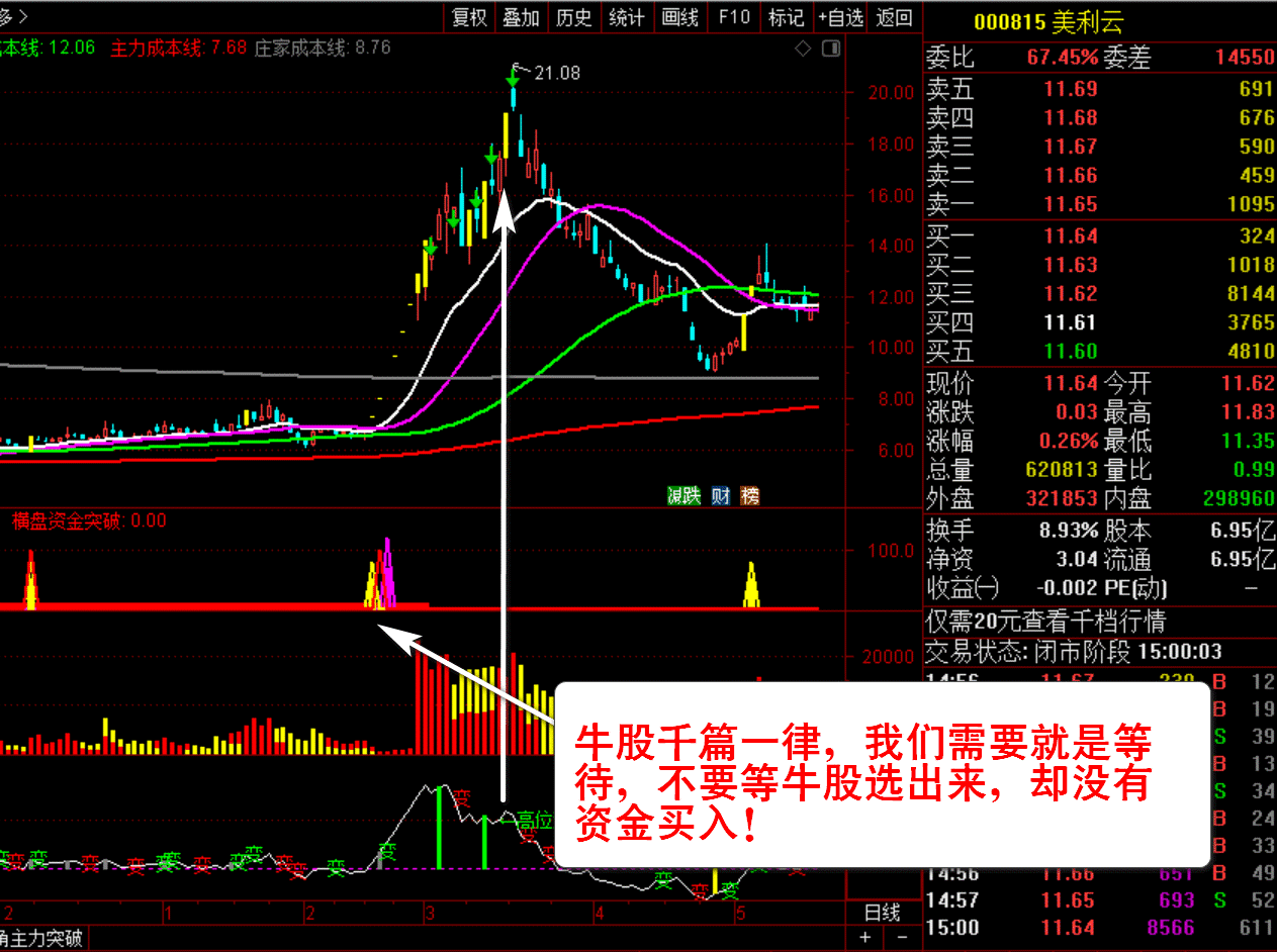 【主力资金突破】套装指标 看清主力动向 跟随主力吃肉 资金趋势选股实