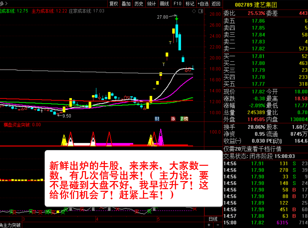 【主力资金突破】套装指标 看清主力动向 跟随主力吃肉 资金趋势选股实