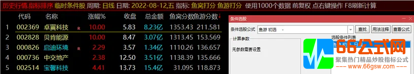 鱼仙指标A2升级版《鱼窝打分+鱼游打分》尾盘专用打分选1支