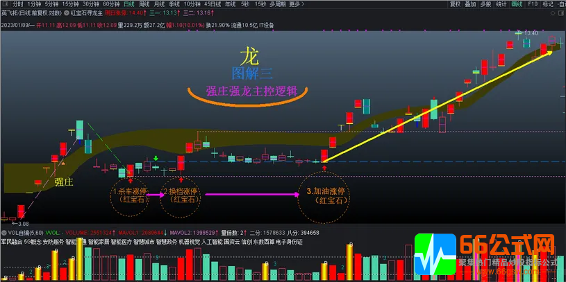 通达信【红宝石寻龙诀】强庄强龙主控主图指标