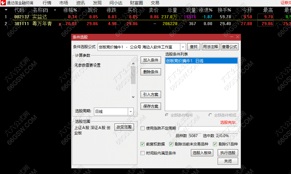 【创板竞价擒牛】实用创板竞价指标 狠抓20CM大牛 适合当天使用 