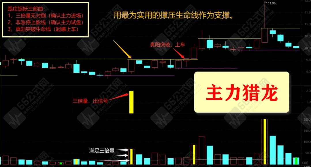 主力猎龙套装 解锁赢利之匙，探讨倍量之秘，找寻起爆之由 （主图 副图 选股）